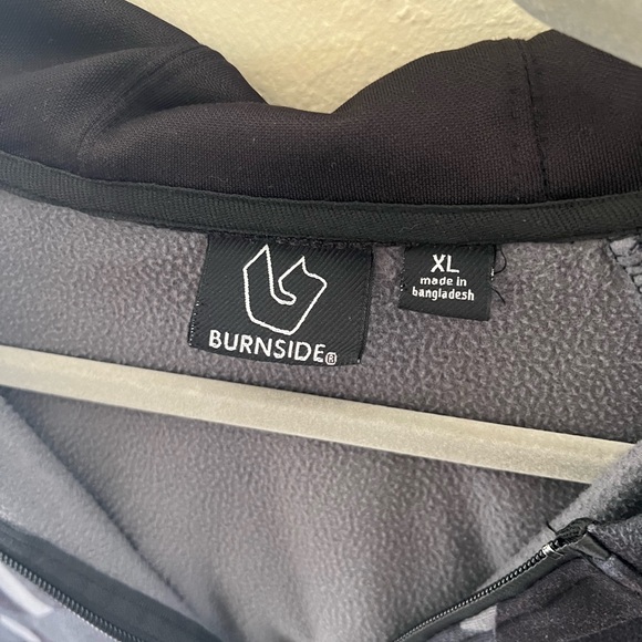 Burnside Black Camouflage Zip Up Hoodie Size XL - Picture 4 of 11